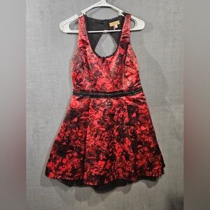 Red and Black Sleeveless Dress